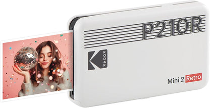 Capture Life's Moments with the KODAK Mini 2 Retro Portable Photo Printer - Instant 2x3 Color Prints for Smartphones & Tablets, Includes 8 Sheets!