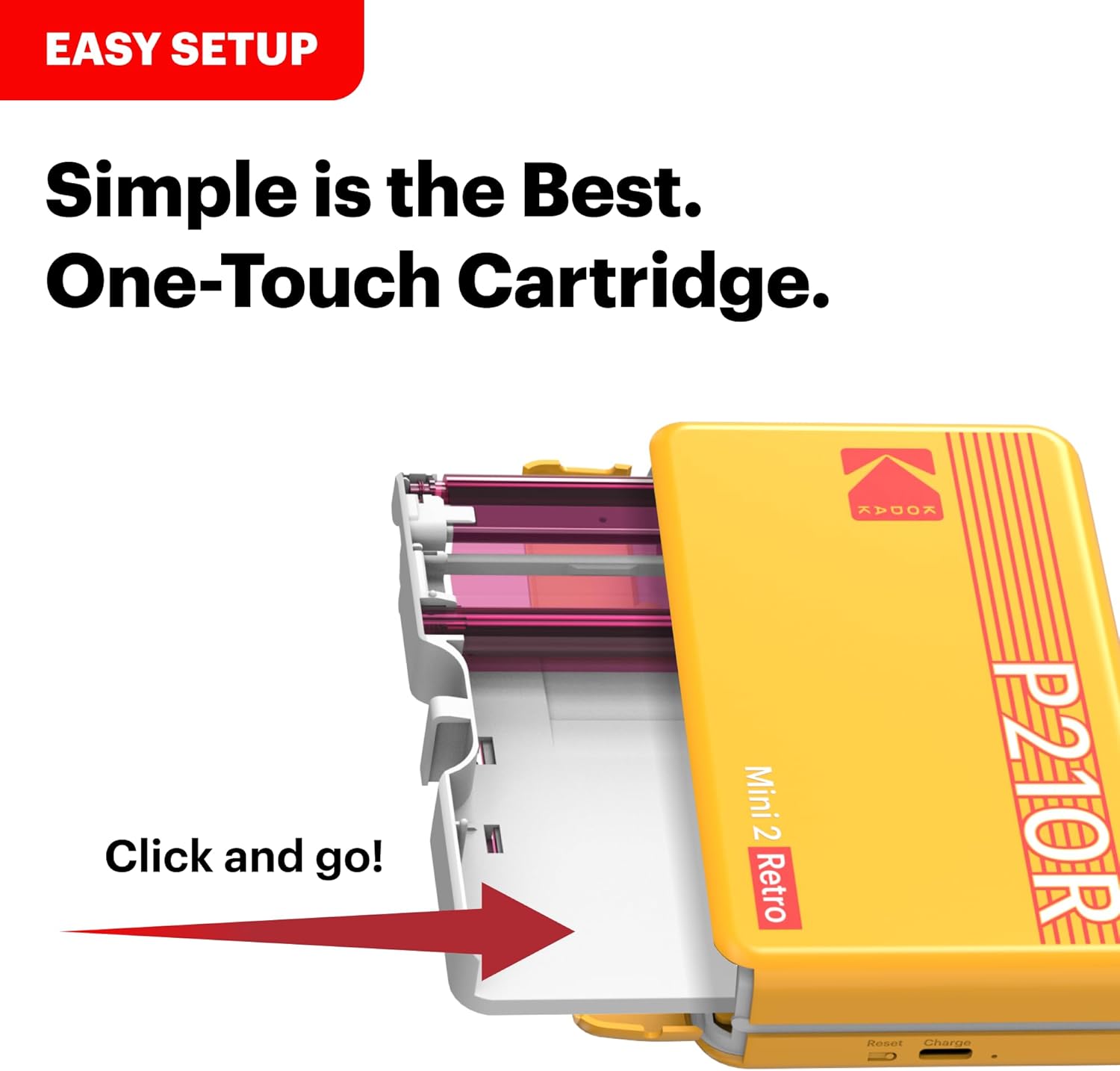 Capture Life's Moments with the KODAK Mini 2 Retro Portable Photo Printer - Instant 2x3 Color Prints for Smartphones & Tablets, Includes 8 Sheets!